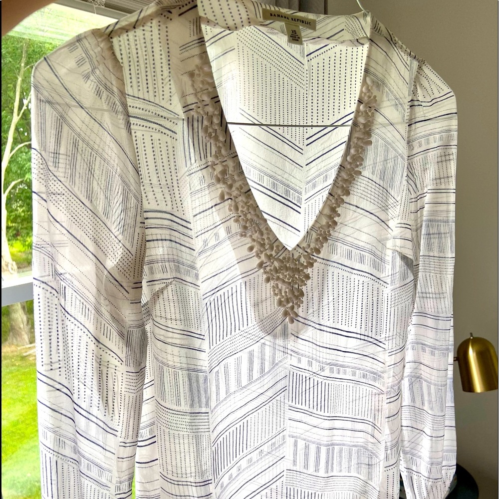 Banana Republic - Sheer white long sleeve